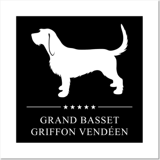 Grand Basset Griffon Vendeen Dog White Silhouette Posters and Art